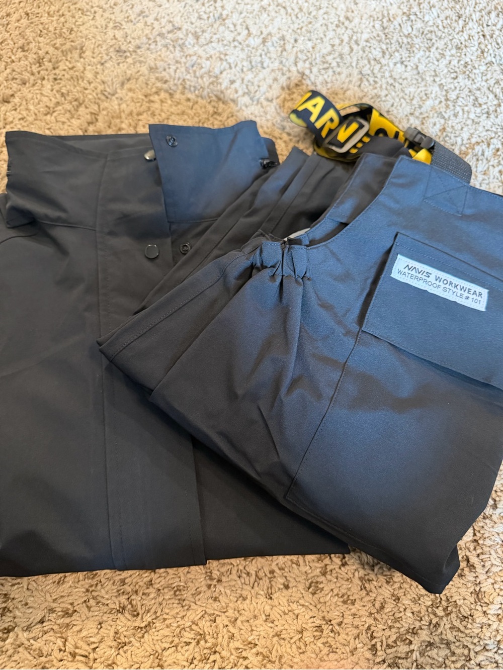 NAVIS Men’s Waterproof Workwear Rain Suit 3 Piece Size Small Black
